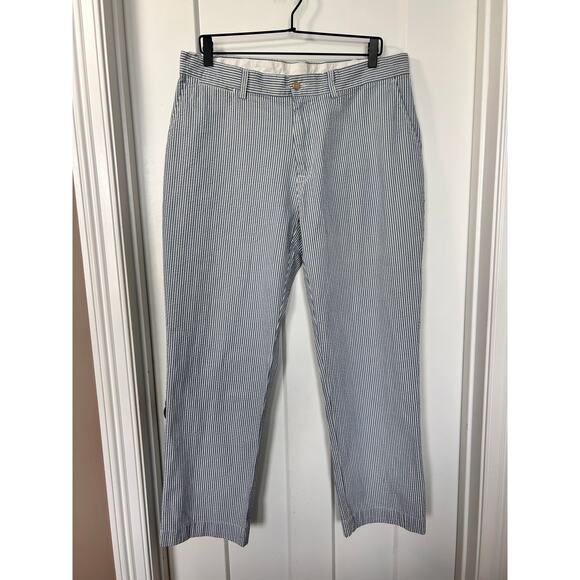 VTG Polo by Ralph Lauren Striped Seersucker Suffield Chino Pants 36x30 - Picture 1 of 11
